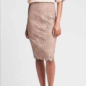 Banana Republic Beige Cut Out Pencil Skirt